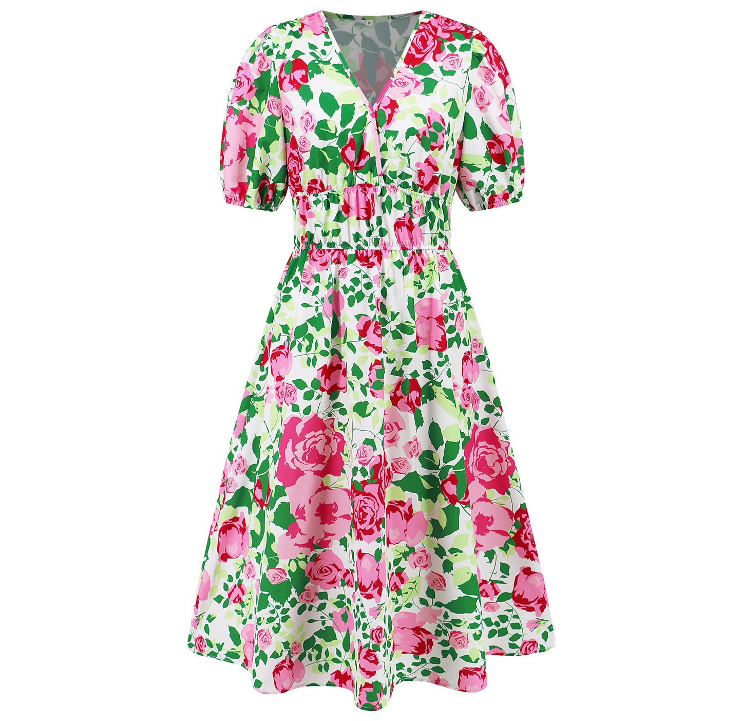 Summer Women's V-neck Bohemian Print Dress