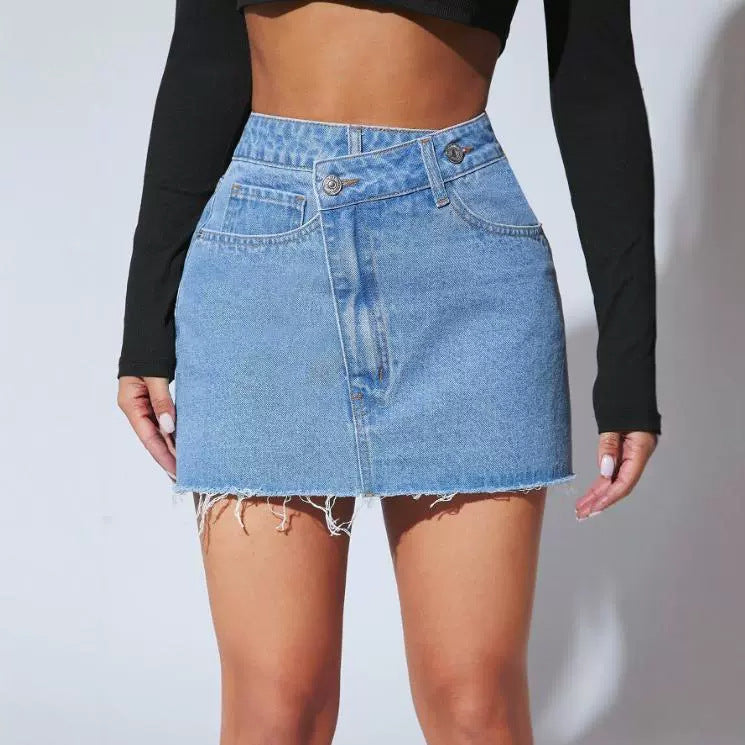 Short Fashion Irregular Denim Short Skirt