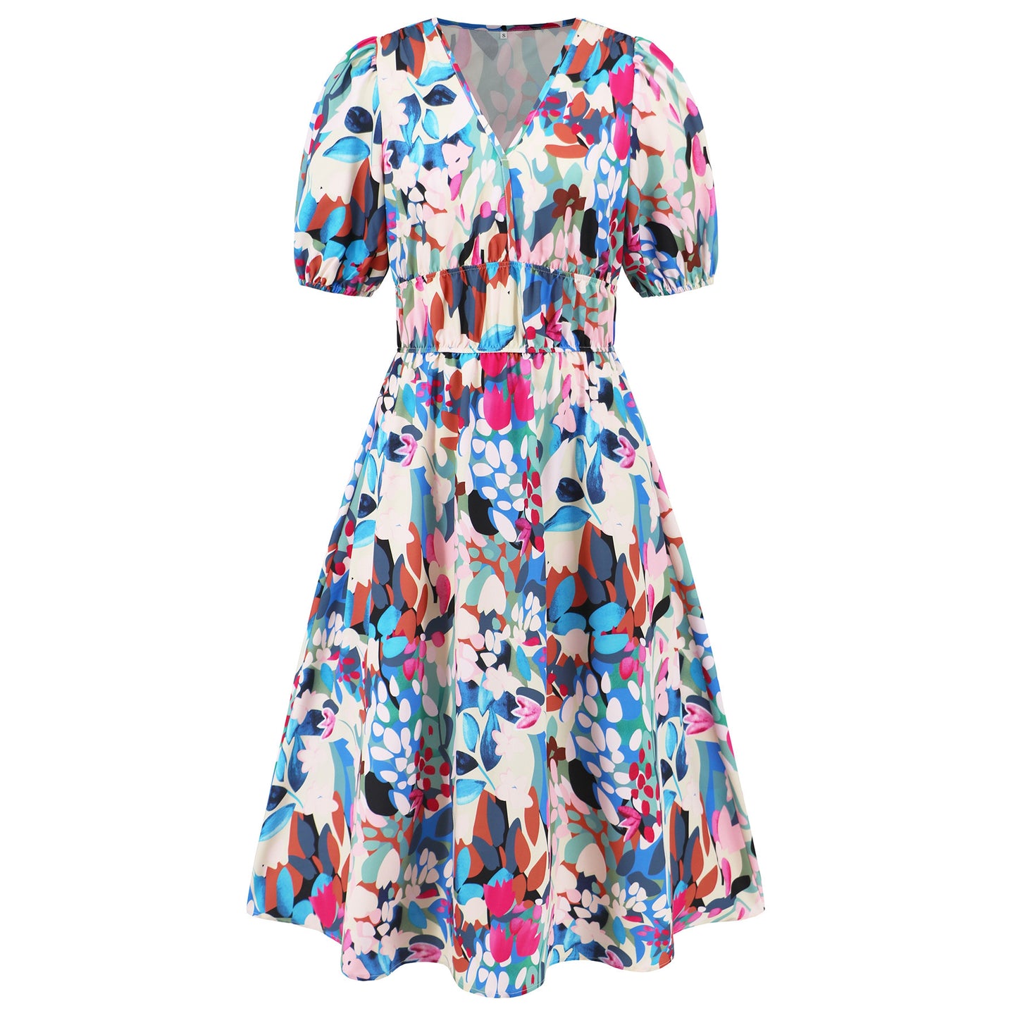 Summer Women's V-neck Bohemian Print Dress