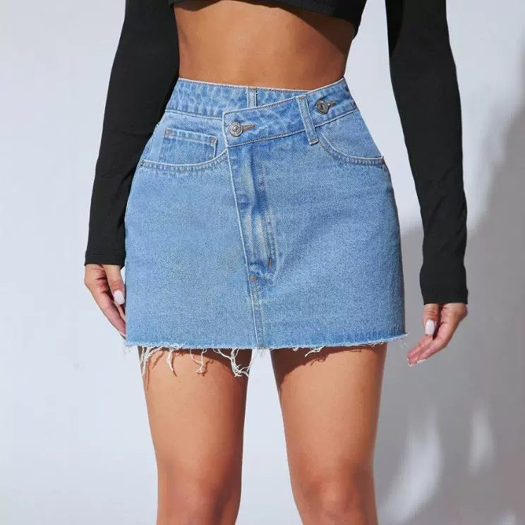 Short Fashion Irregular Denim Short Skirt