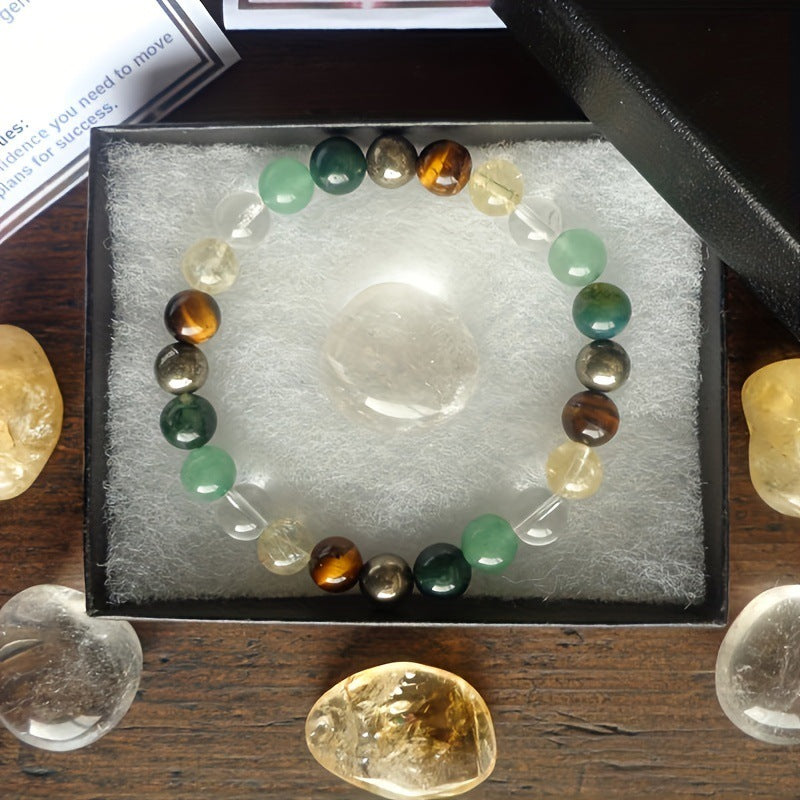 Citrine Tigereye Beaded Bracelet