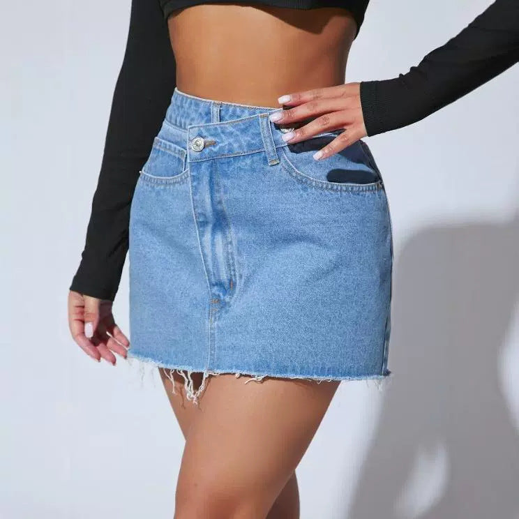 Short Fashion Irregular Denim Short Skirt