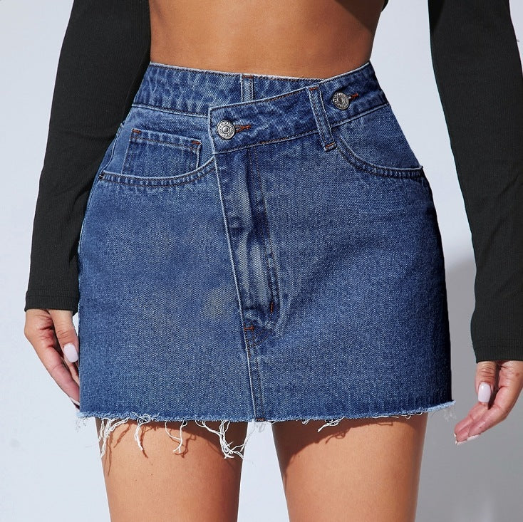 Short Fashion Irregular Denim Short Skirt