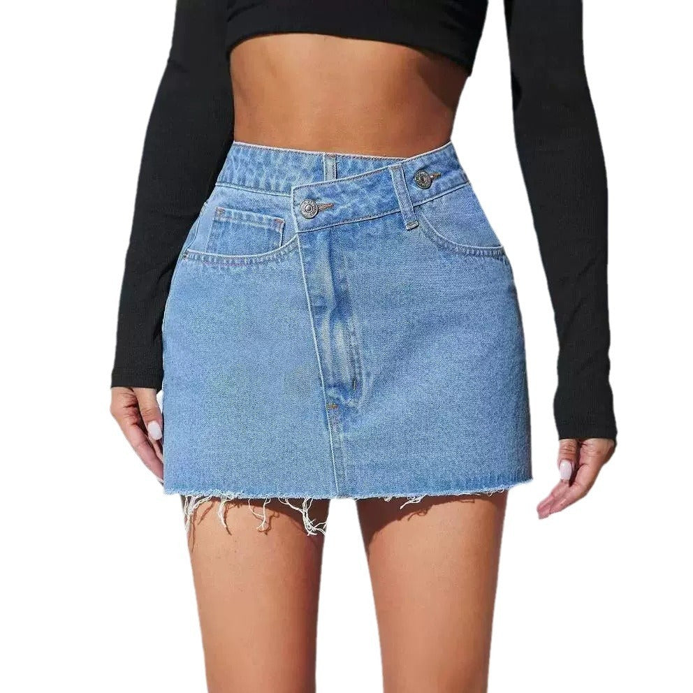 Short Fashion Irregular Denim Short Skirt